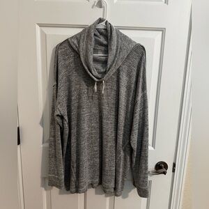 Chico's Zenergy Cowl Neck Lounge Sweater Gray Size 3 or 18